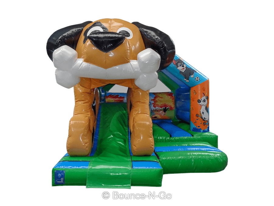 Dog Bouncy Castle & Front Slide Combo Bouncy Castle Hire Wigan