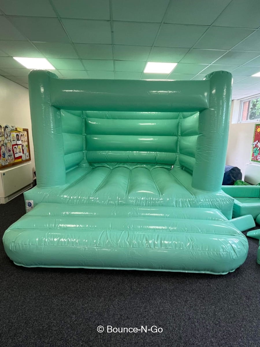 Indoor Sage Green Bouncy Castle - Bouncy Castle Hire Wigan | Rodeo Bull ...