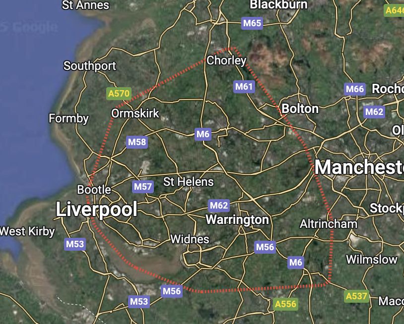 Delivery areas illustrated on a Google map Delivery areas illustrated on a Google map